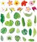 600-Piece Tropical Flowers and Leaves Stickers for Kids – Palm Leaf and Hibiscus Stickers for Crafts, Hawaiian Summer Party Decorations, and DIY Projects